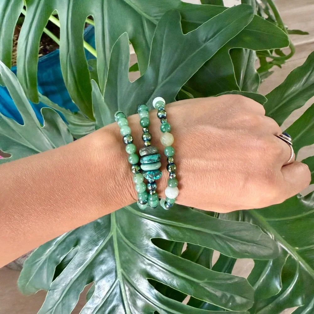 Turquoise - Green Aventurine - Hematite bracelet (one) - Picture 5 of 6